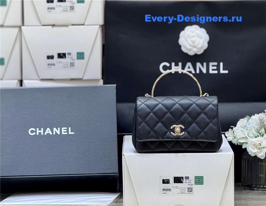 Ch**el black shiny clutch