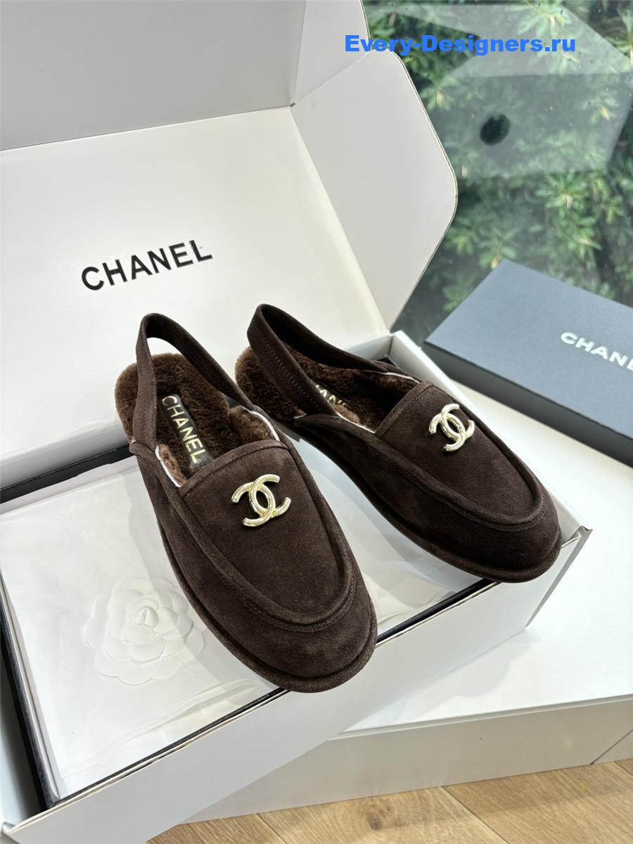 Ch**el wool mary jane sandals in brown