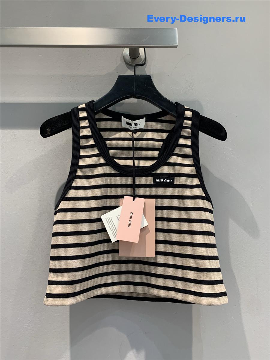 Miu Miu Striped Knitted Sports Vest