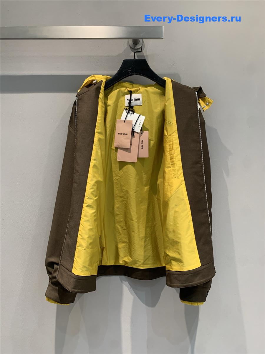 Miu Miu Peat Brown Blouson Jacket