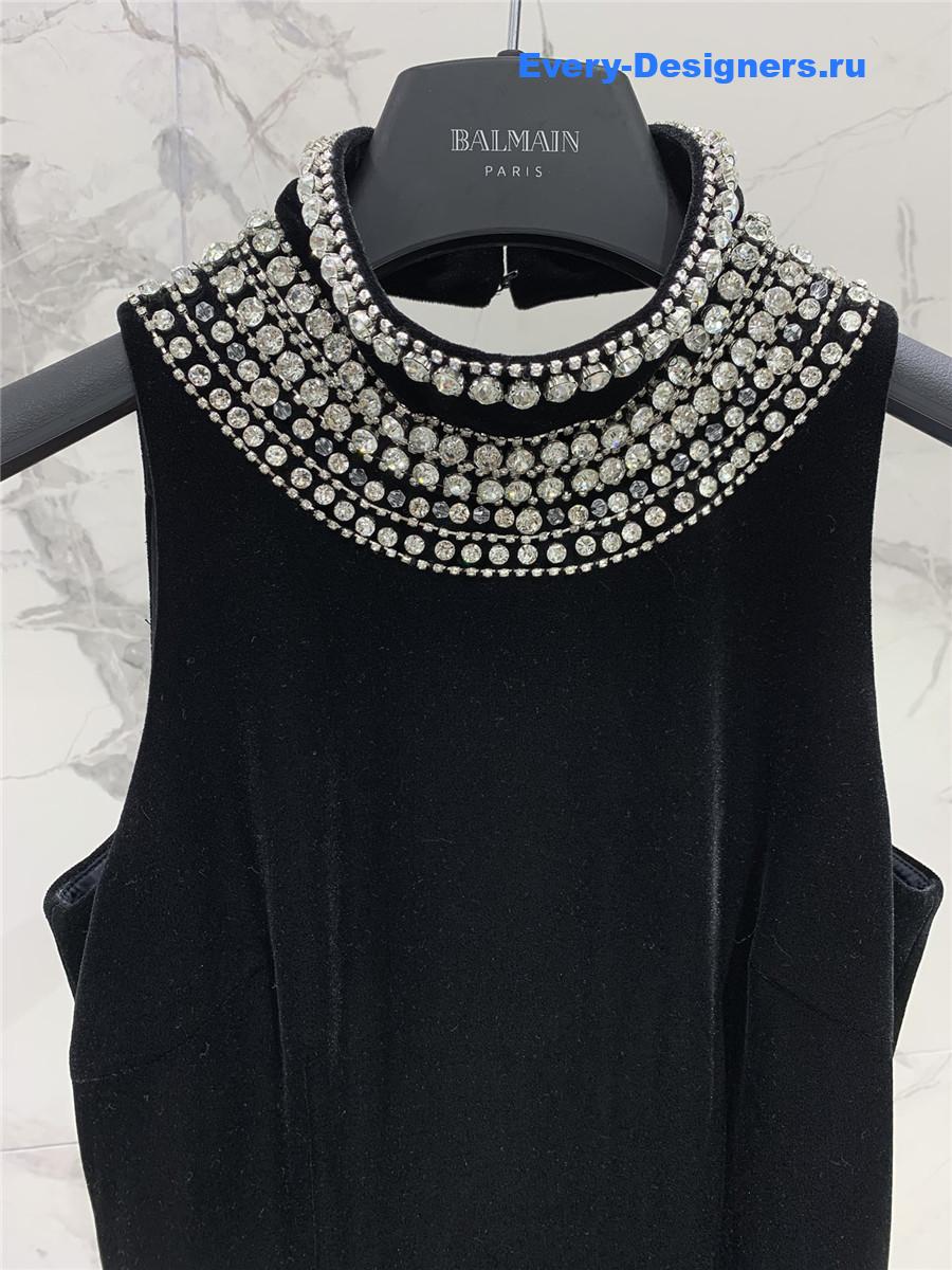 Balmain Pearl Velvet Gown