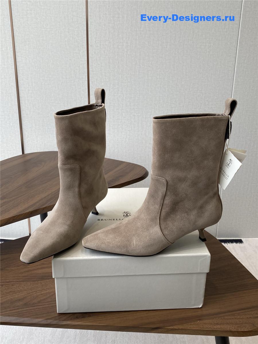 BC Beaded Brown Suede Ankle Boots