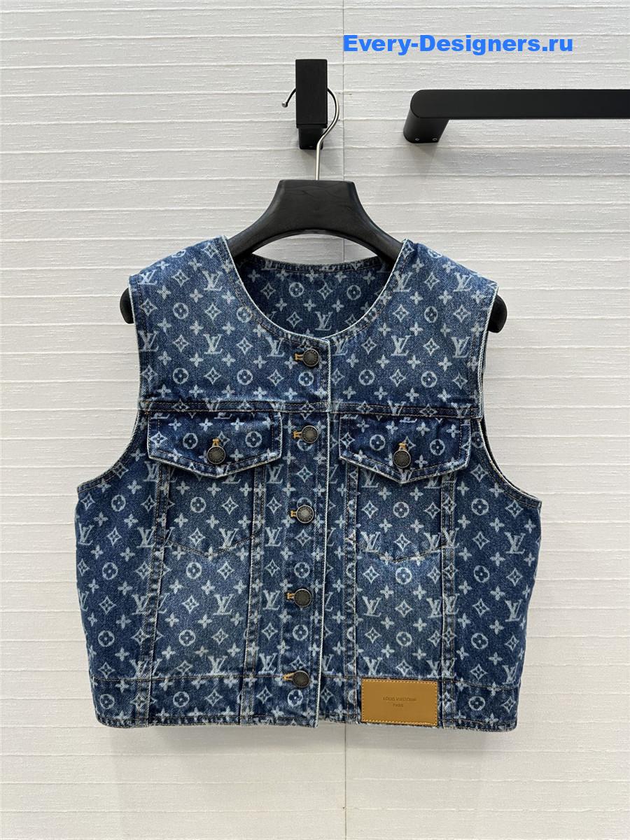 l0vis Vvtt0n sleeveless monogram denim jacket