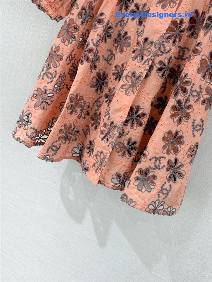 Ch**el silk flower embroidery dress
