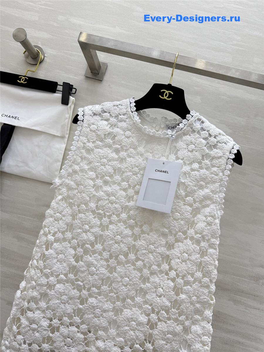 Ch**el white crochet vest top