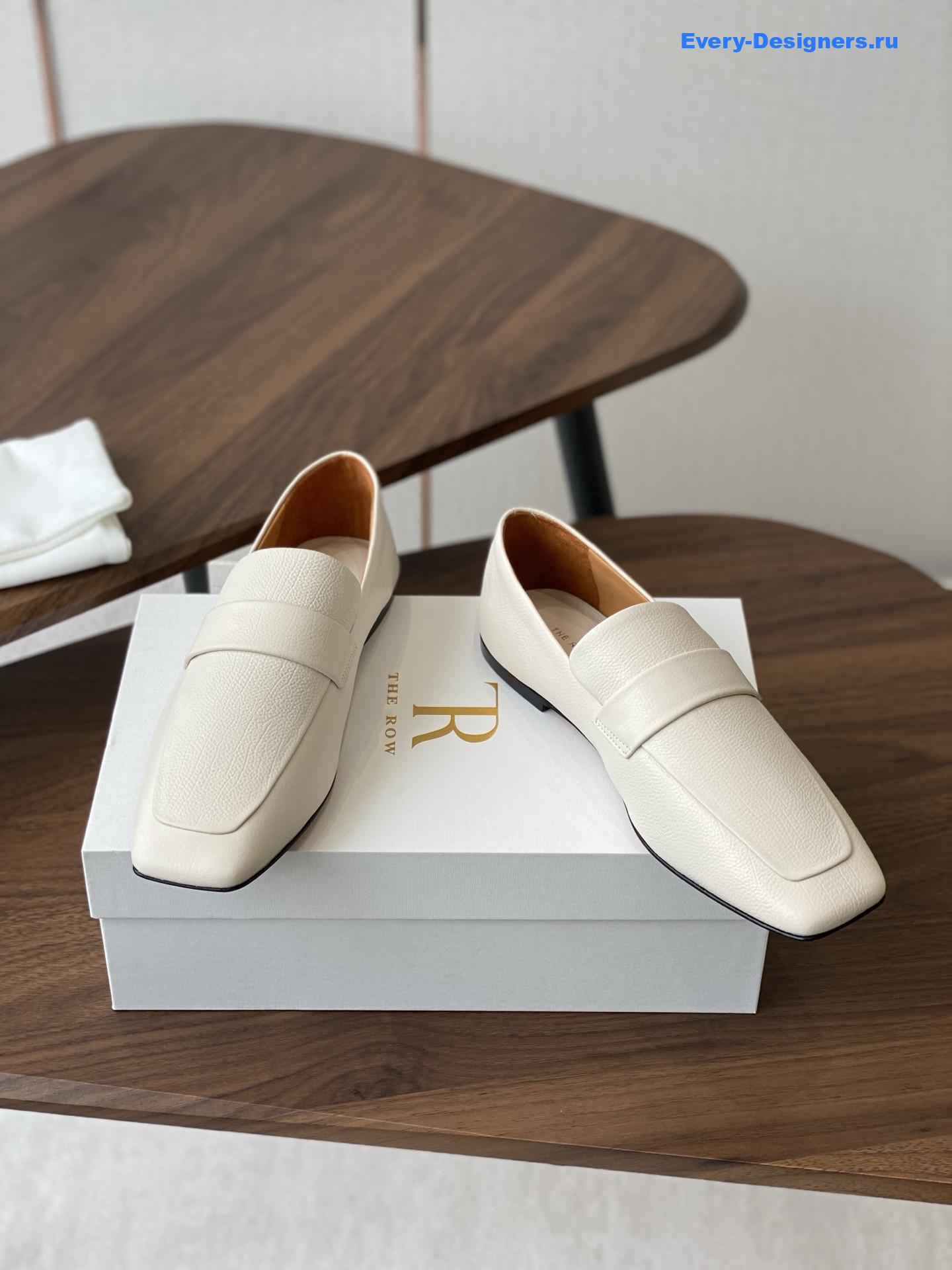 The R0w white leather loafers