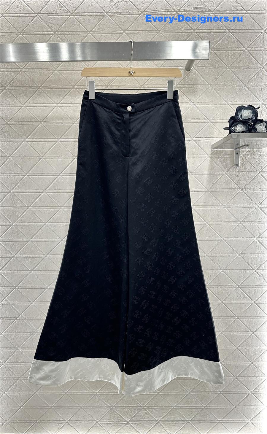 Ch**el cc jacquard flared trousers