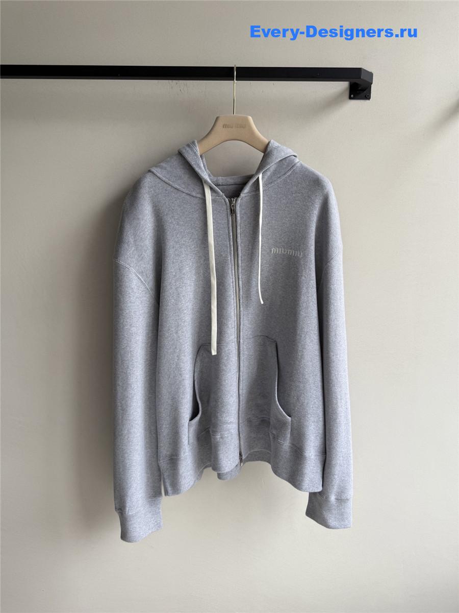 Miu Miu Grey Fleece Hoodie
