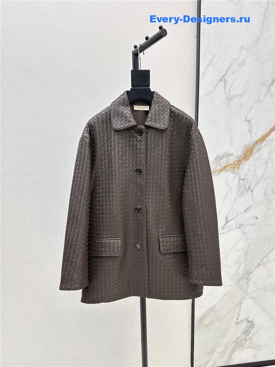 b0tt*ga Ven*ta brown intrecciato jacket