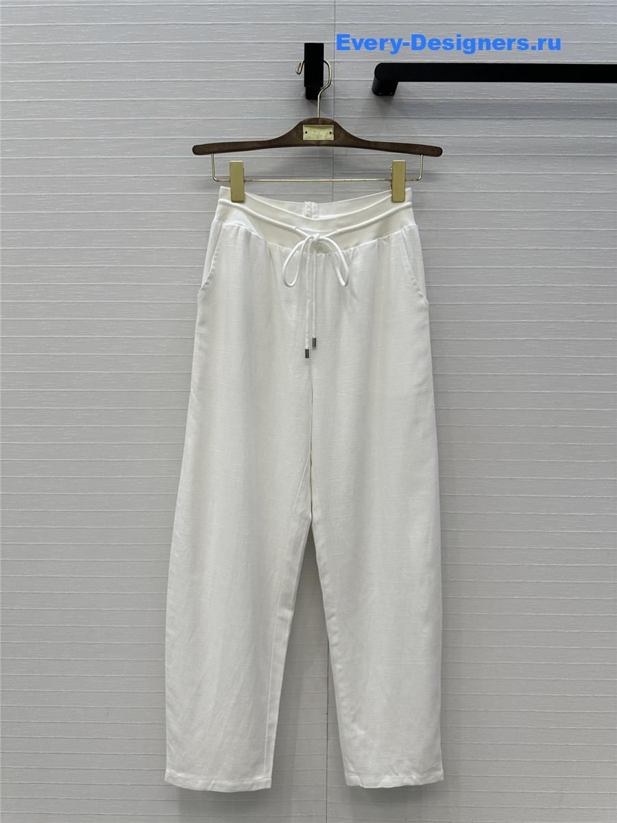 L0r0 P1ana white cotton-linen trousers