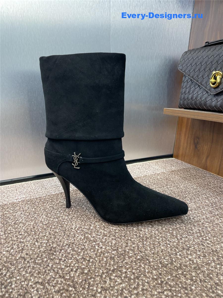 Sa1nt Lau*nt black buckle ankle boots