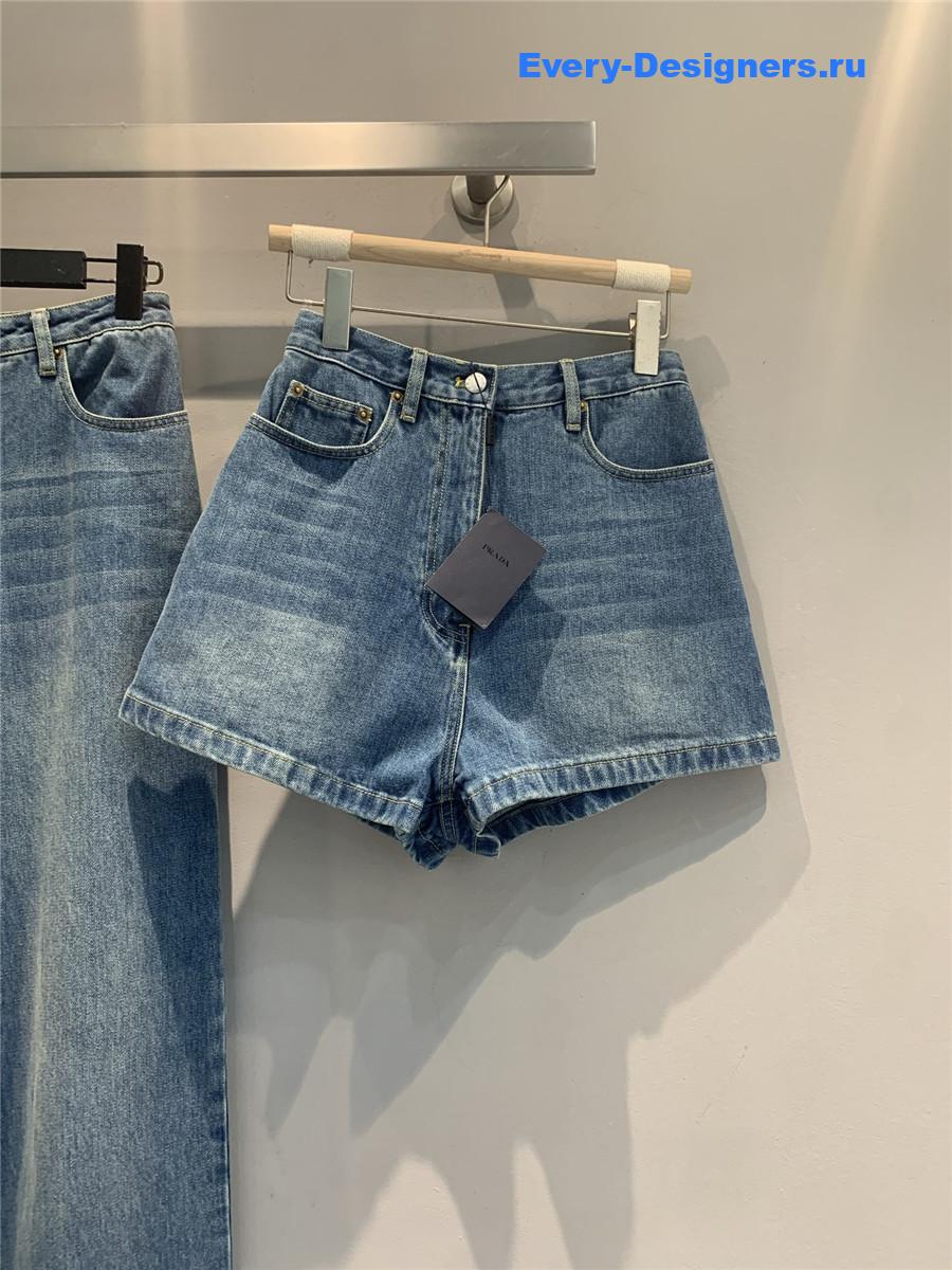 Pra*a sky blue denim shorts