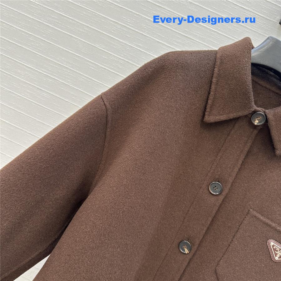 Pra*a bull denim shirt brown