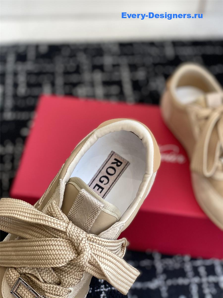 roger u1u1er viv’ low beige suede sneakers