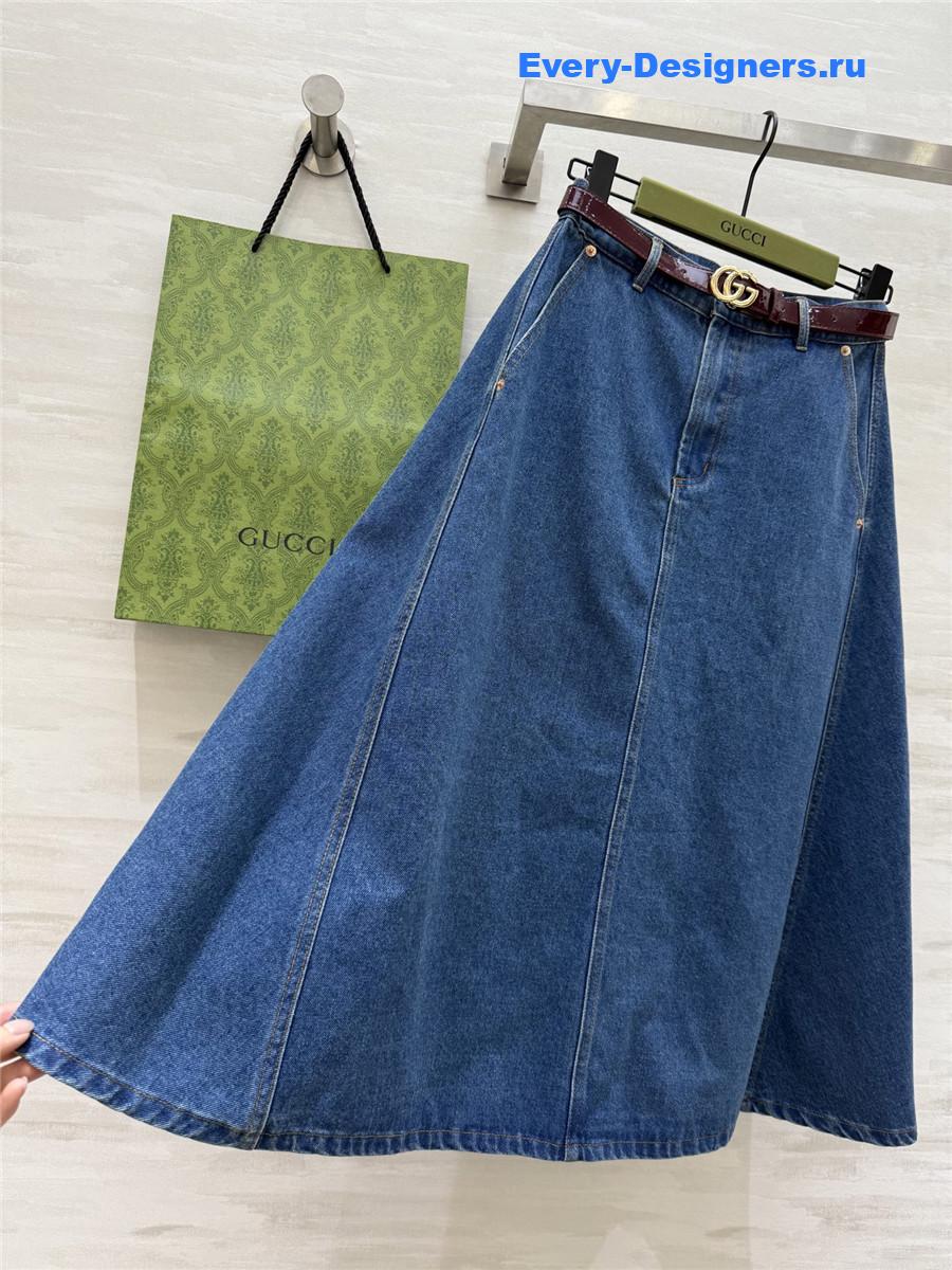 Gvc*1 blue denim flare skirt