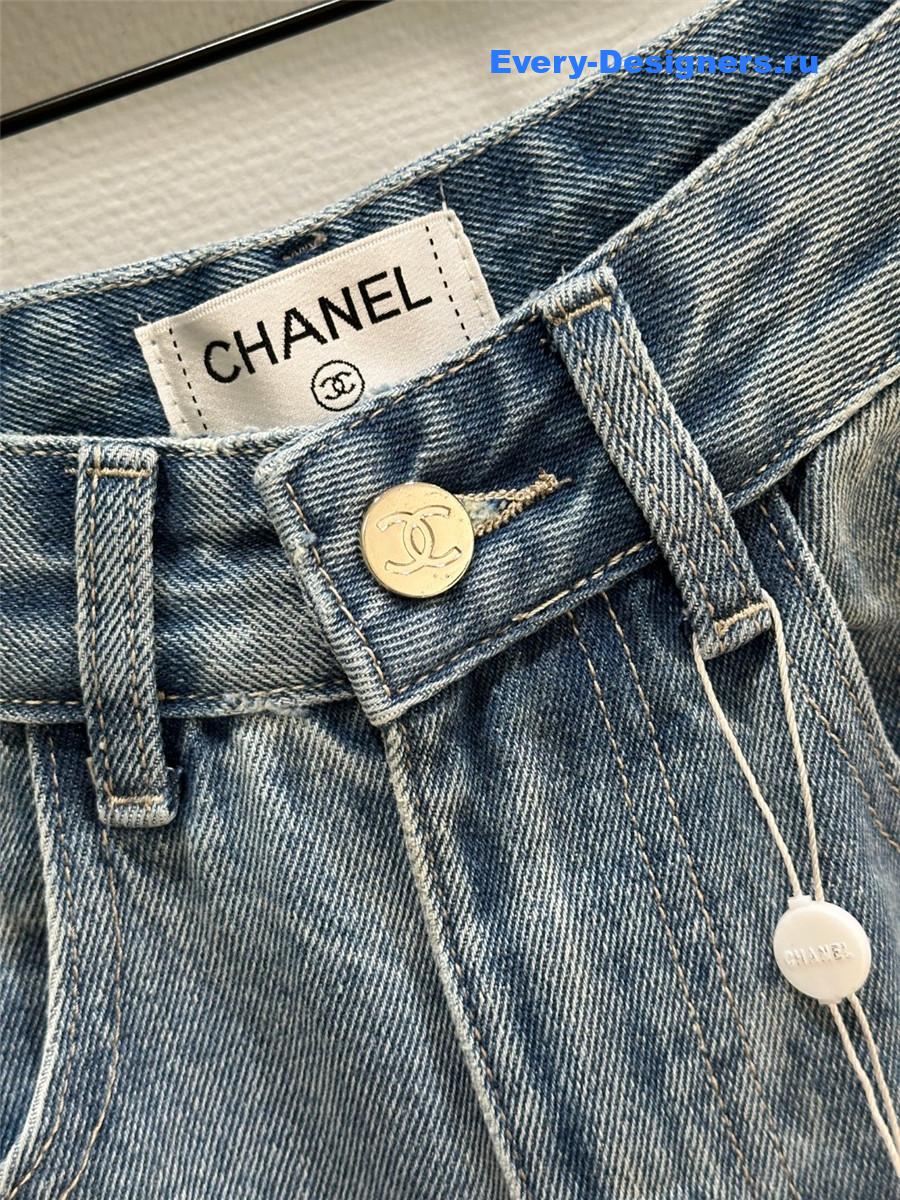 Ch**el vintage washed high-waist jeans