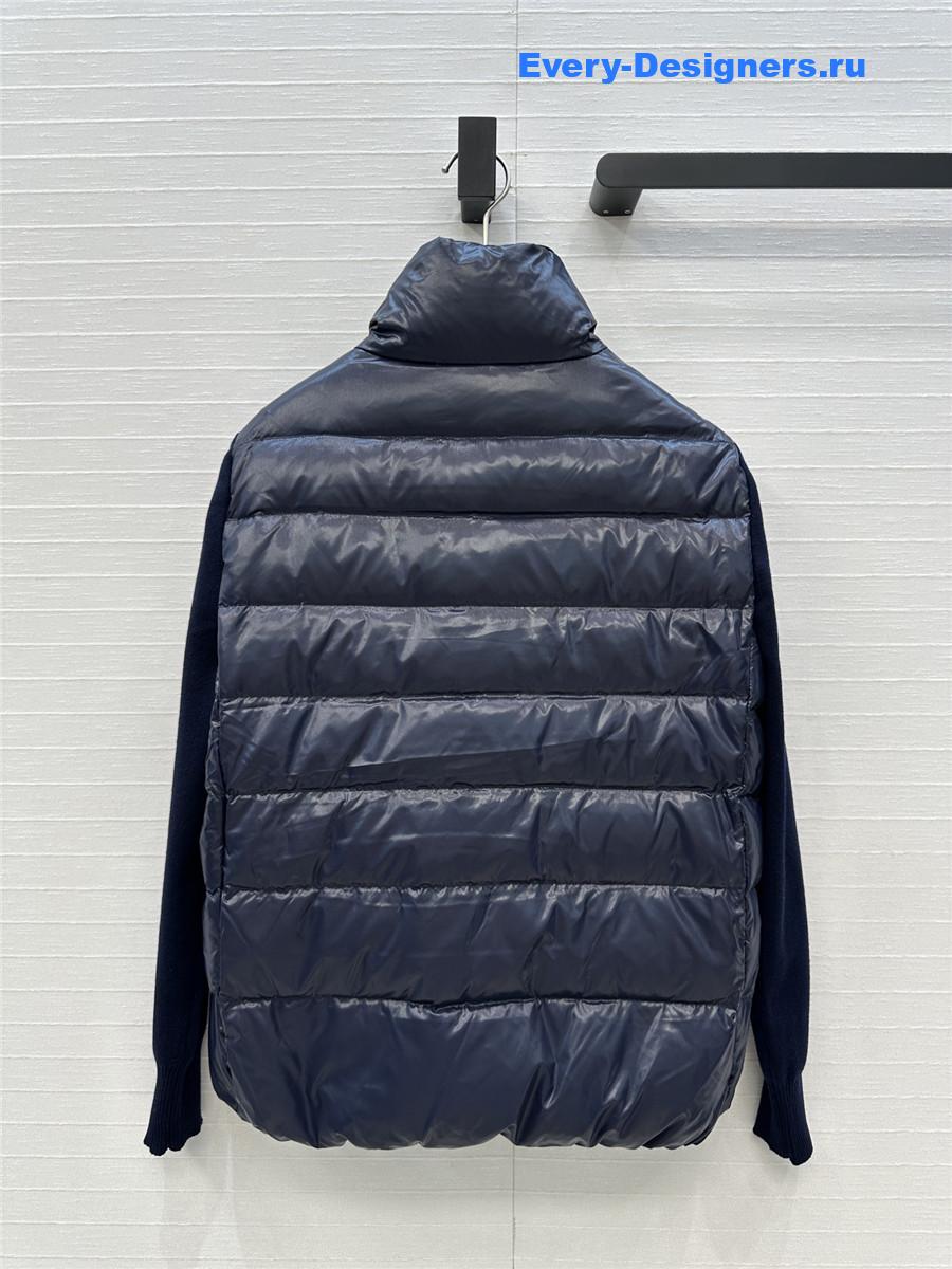 Moncler Navy Blue Padded Wool Cardigan