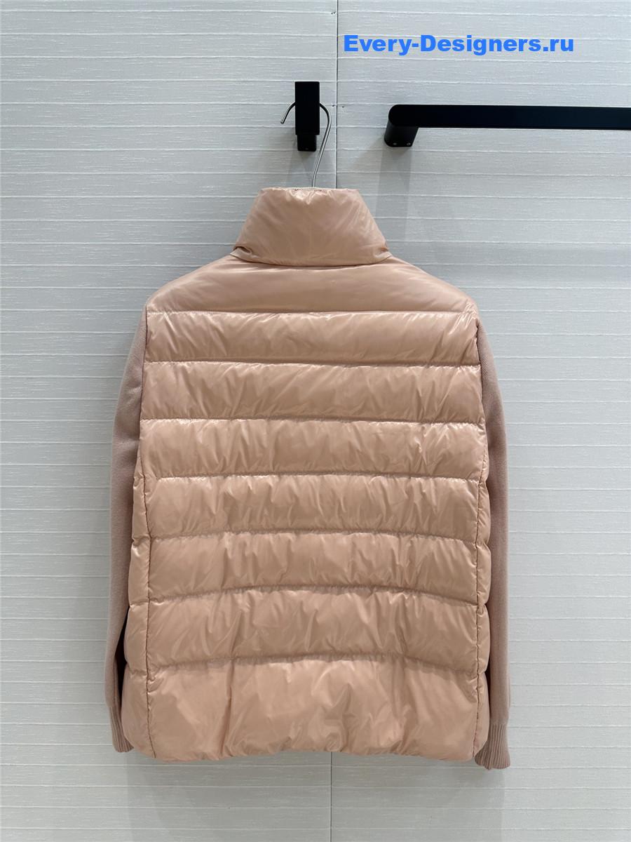 Moncler Pink  Padded Wool Cardigan