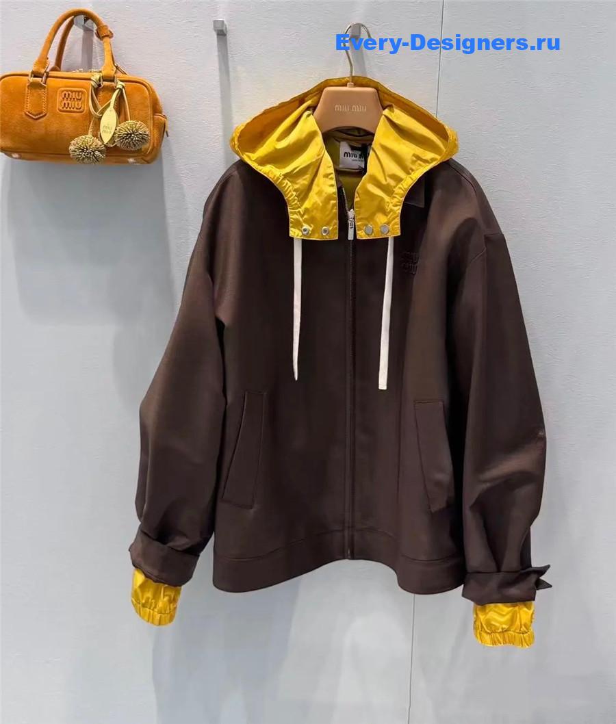 Miu Miu Peat Brown & Mustard Mohair Blouson Jacket