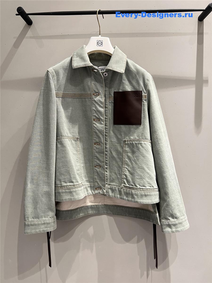 L0ew* green denim workwear jacket