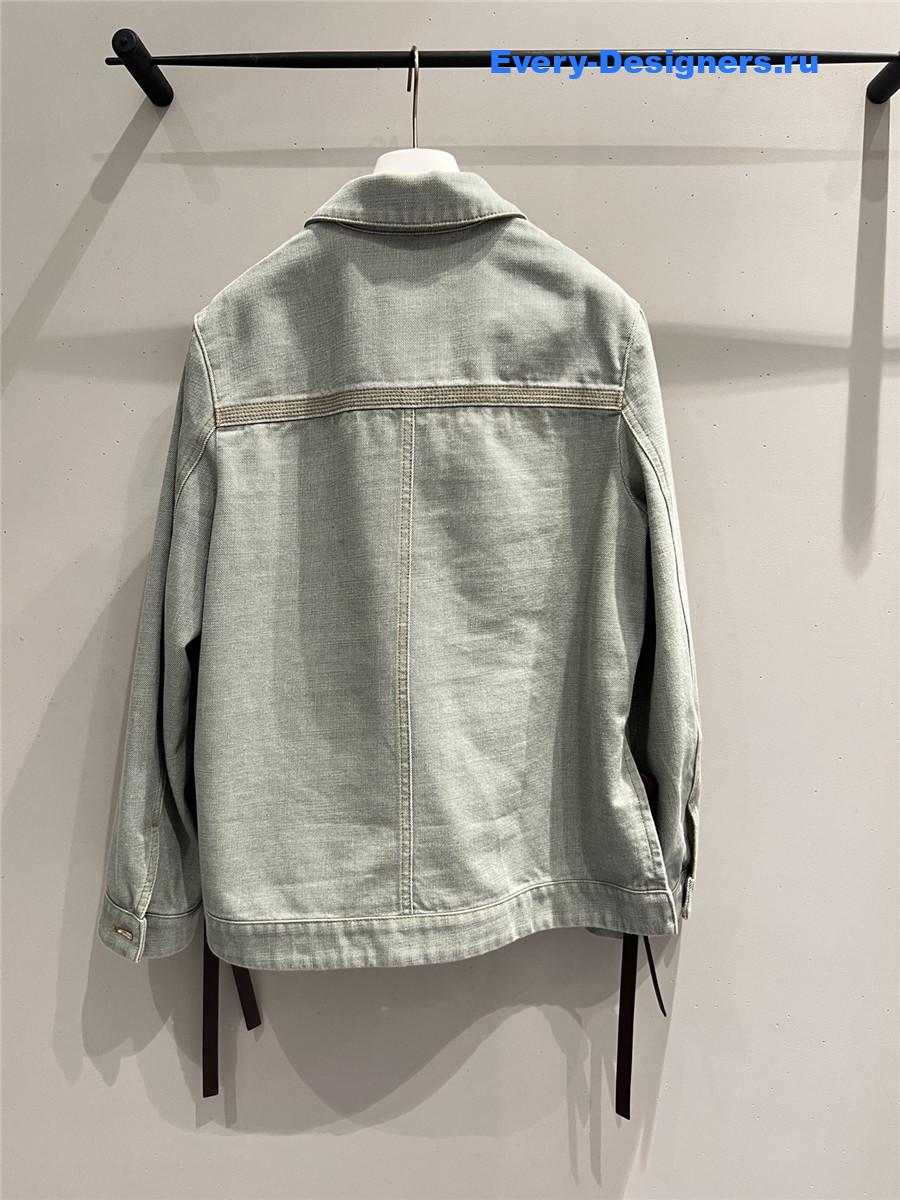 L0ew* green denim workwear jacket