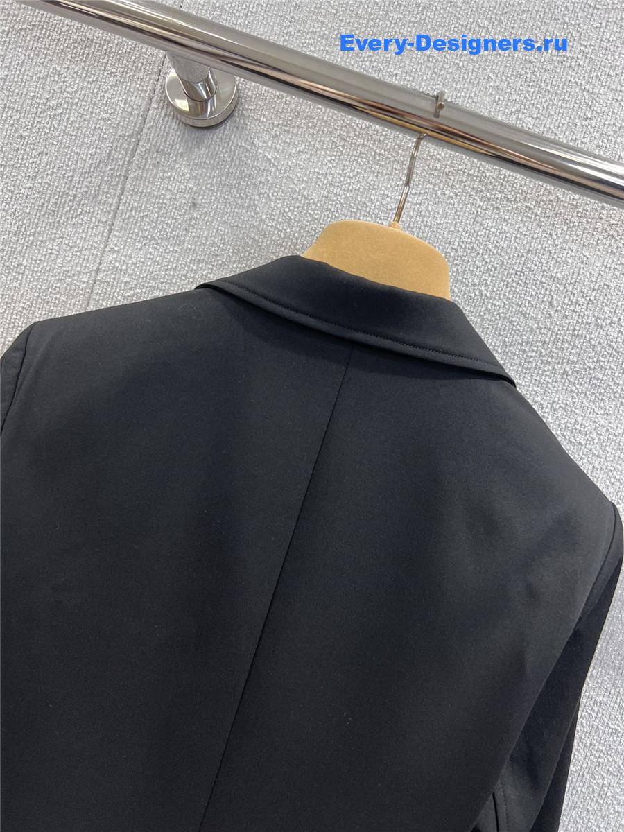 Miu Miu Black Cotton Jersey Jacket Blazer