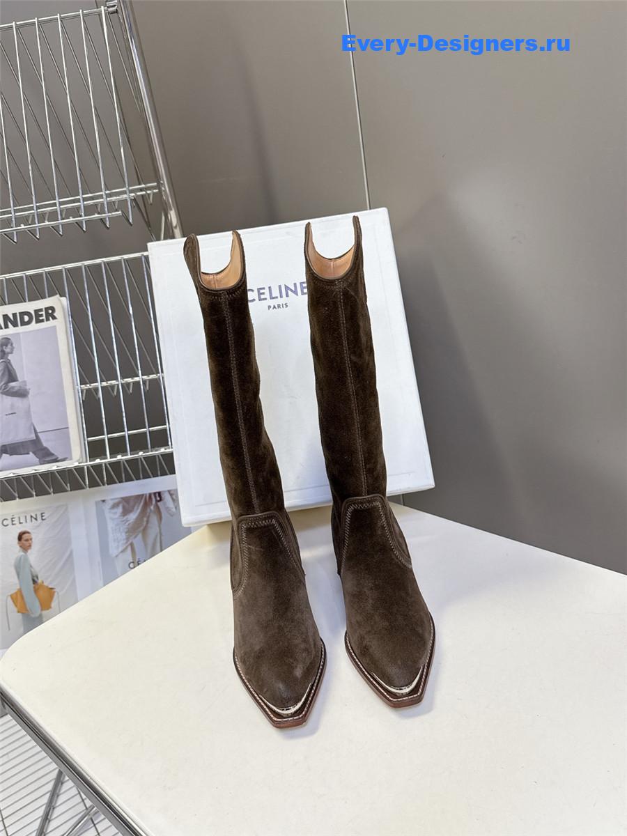Ce1i*e brown suede knee-high boots
