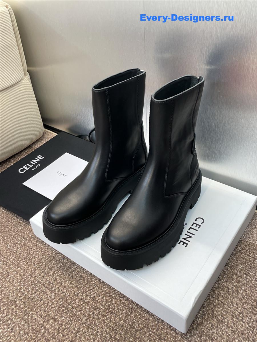 Ce1i*e bulky black calfskin boots