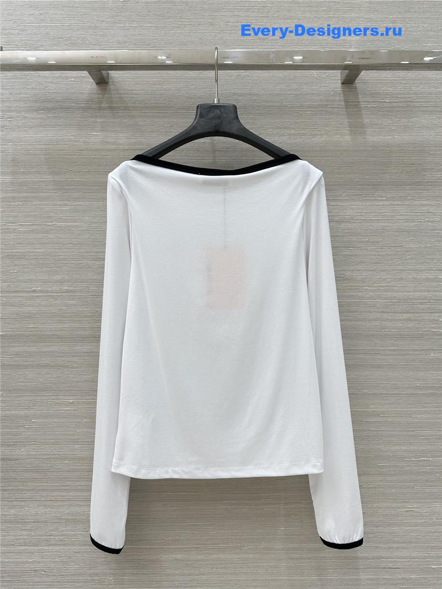 Miu Miu White Cropped Wool Sweater