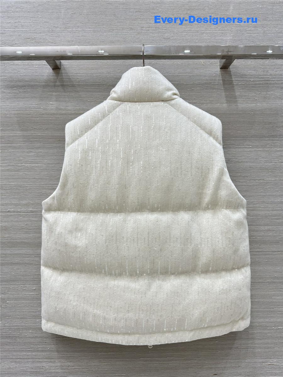 BC Goose Down Wool Vest in White