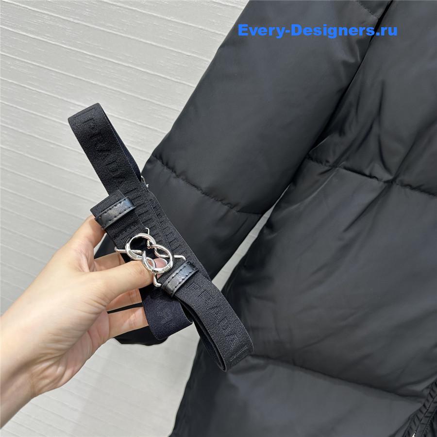Pra*a re-nylon gabardine hooded down coat