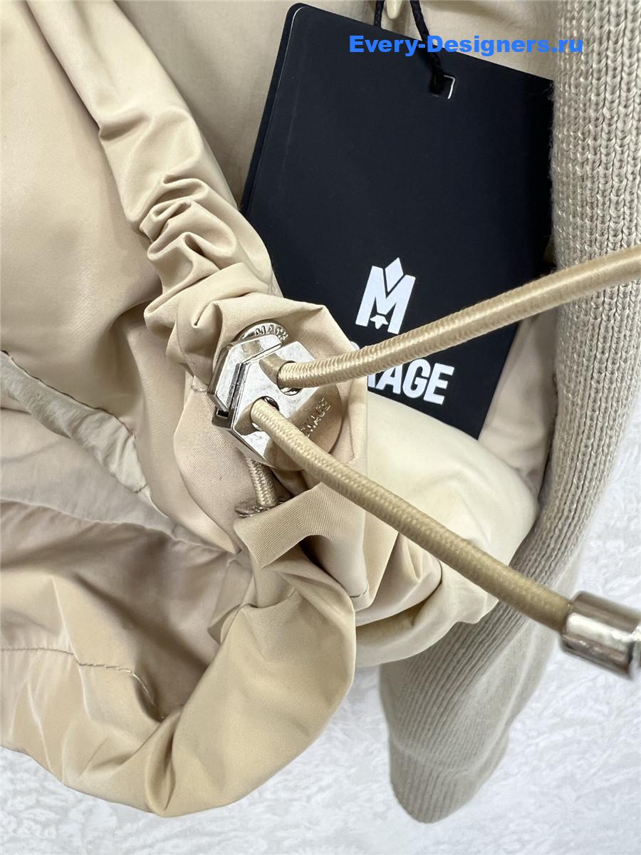 Moncler Beige Padded Wool Zip-Up Cardigan