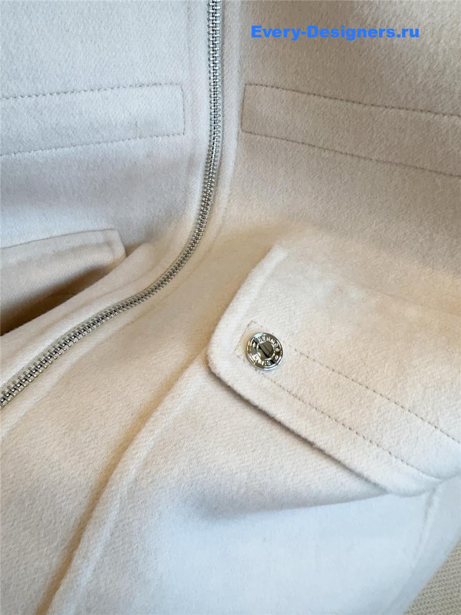 H**me5 white cashmere hooded coat