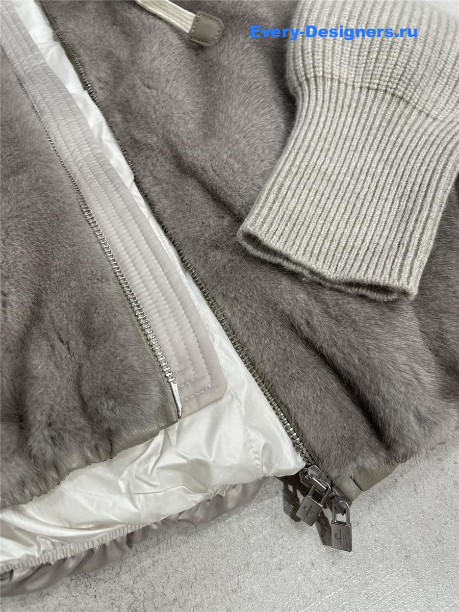 L0r0 P1ana hooded mink & cashmere coat