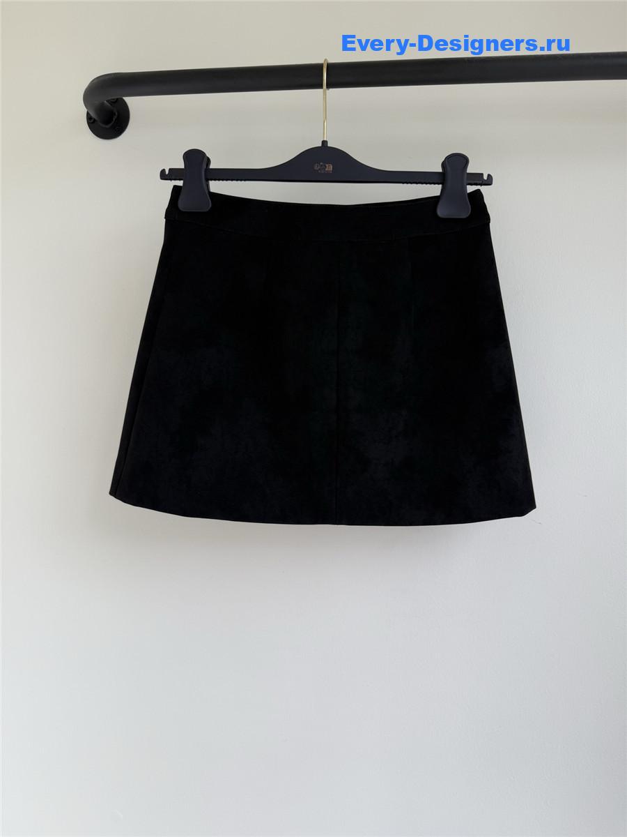 Ce1i*e black straight suede skirt
