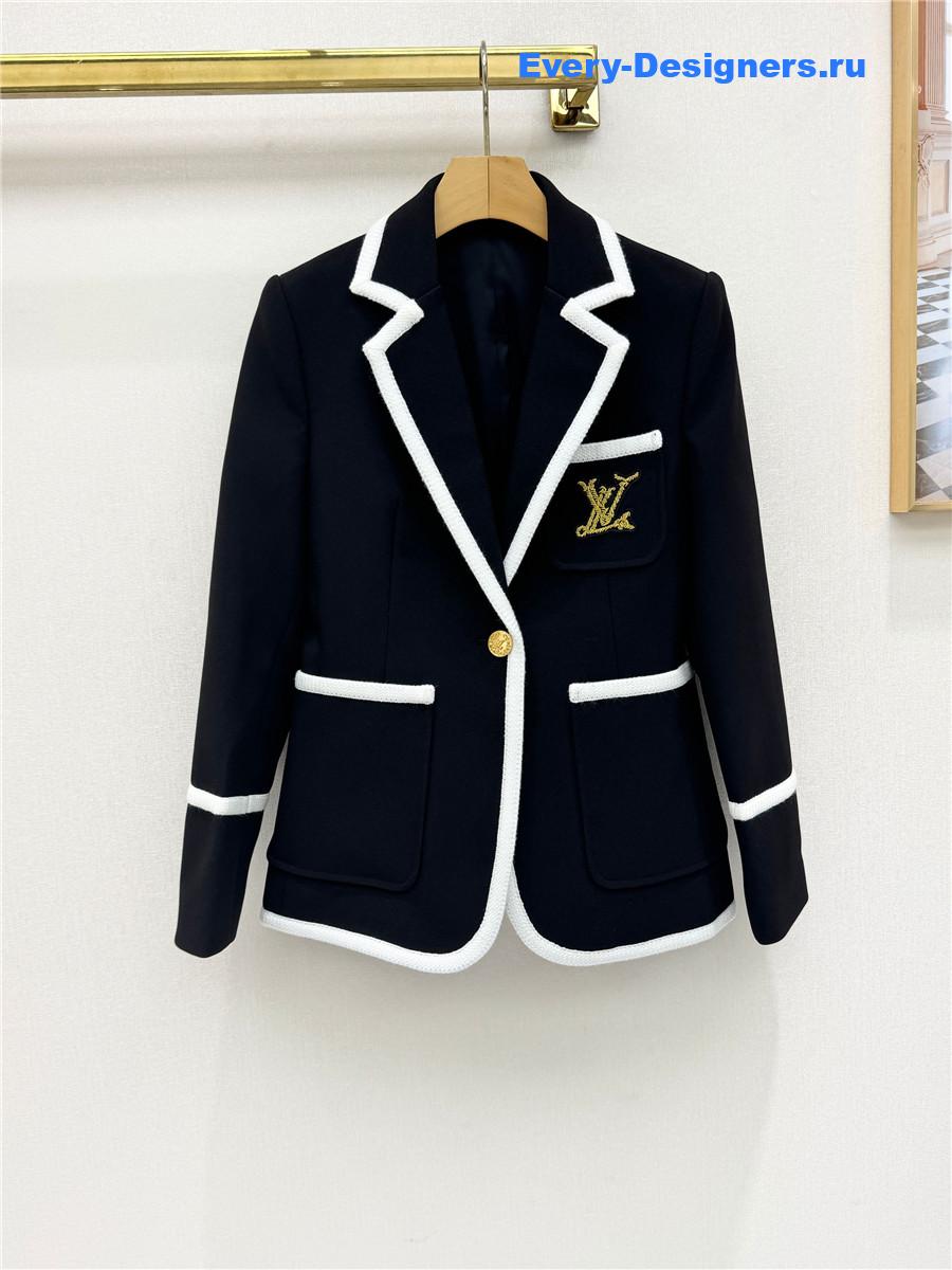 l0vis Vvtt0n tweed trim preppy blazer