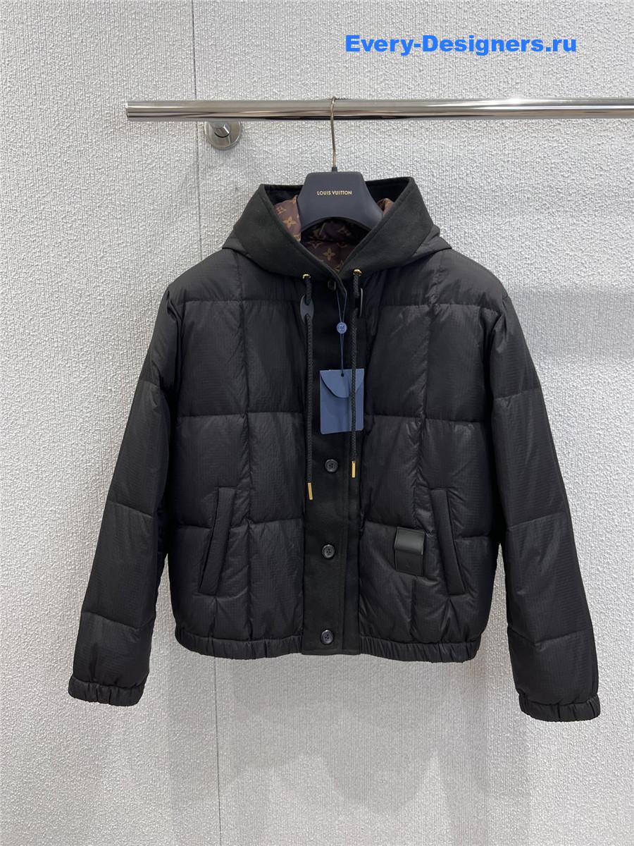 l0vis Vvtt0n black hooded quilted ripstop jacket