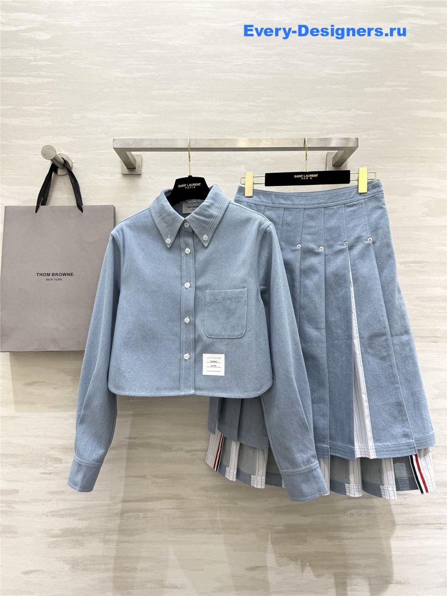 Thom Browne Classic Denim Cropped Shirt