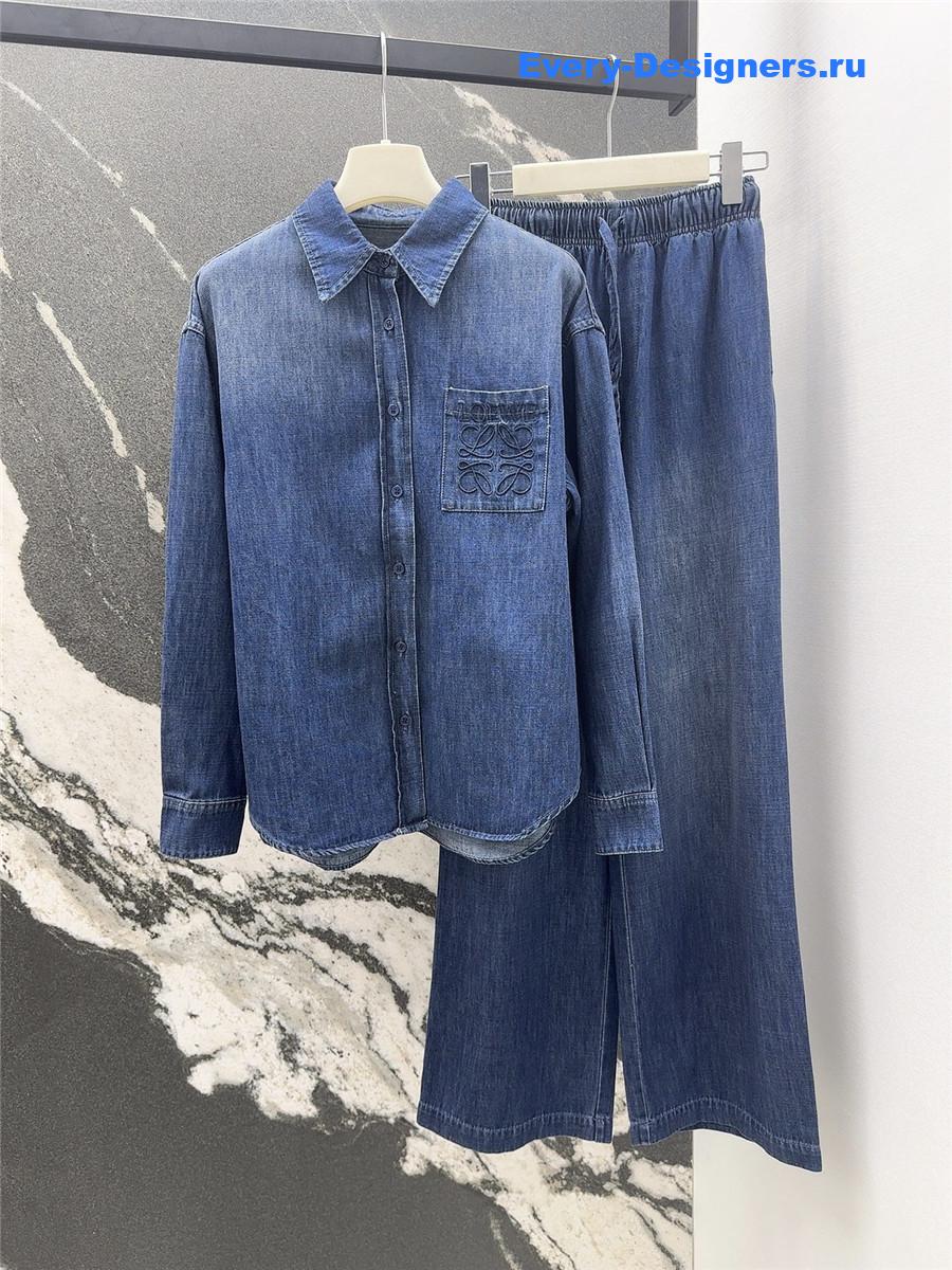 L0ew* gradient denim suit