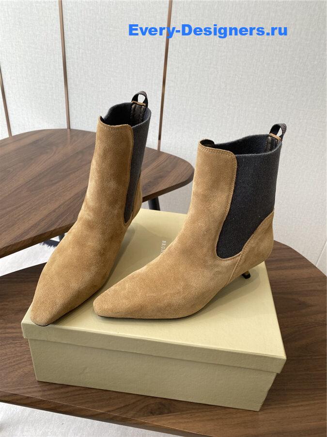BC Brown Suede Cashmere Kitten-Heel Ankle Boot