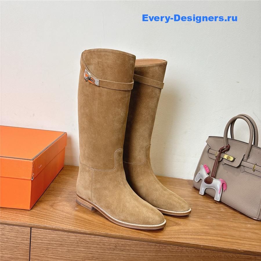H**me5 beige suede  kelly jumping boots