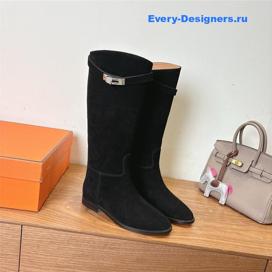 H**me5 black suede  kelly jumping boots