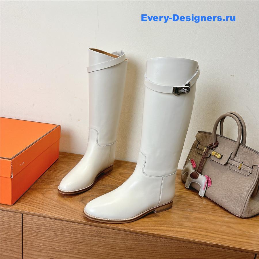 H**me5 white leather kelly jumping boots