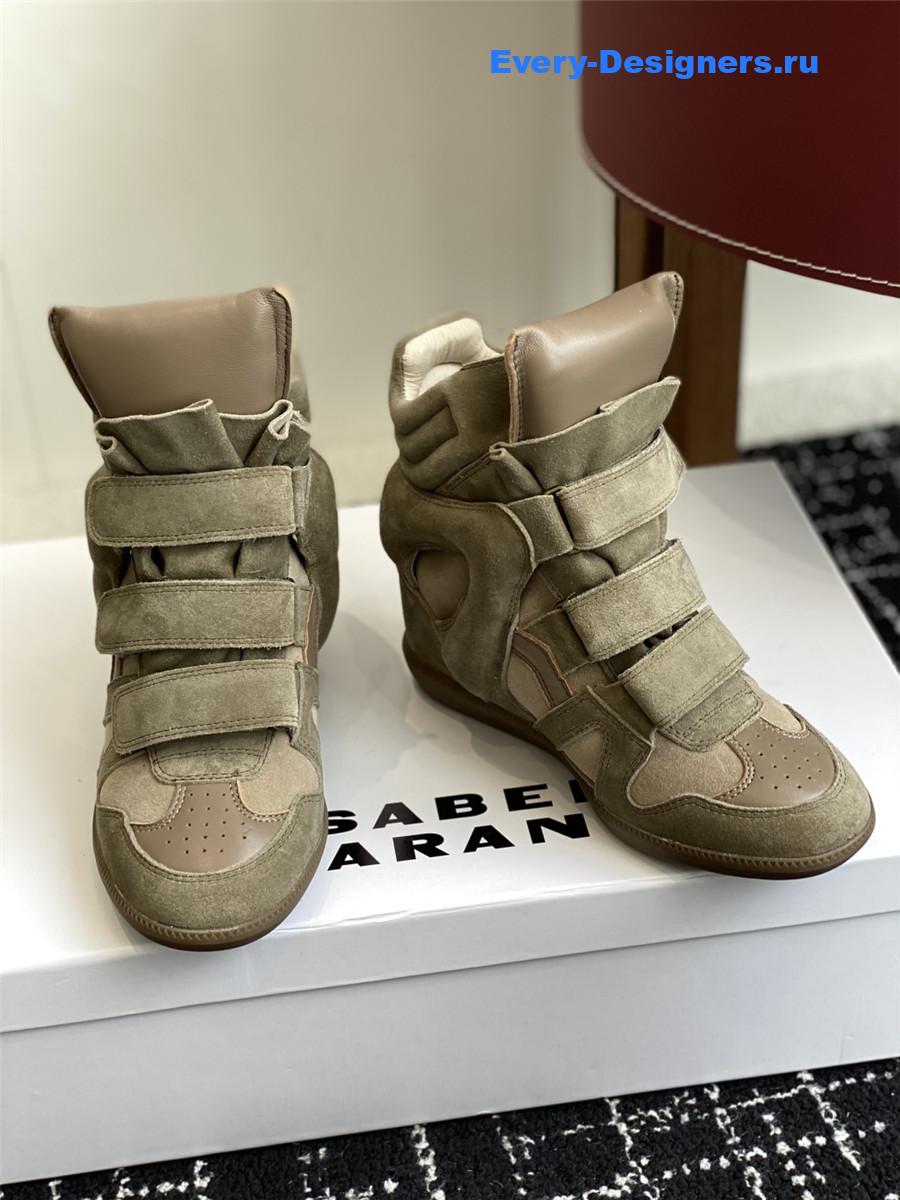 Isabel Marant Bekett Green Leather Sneakers