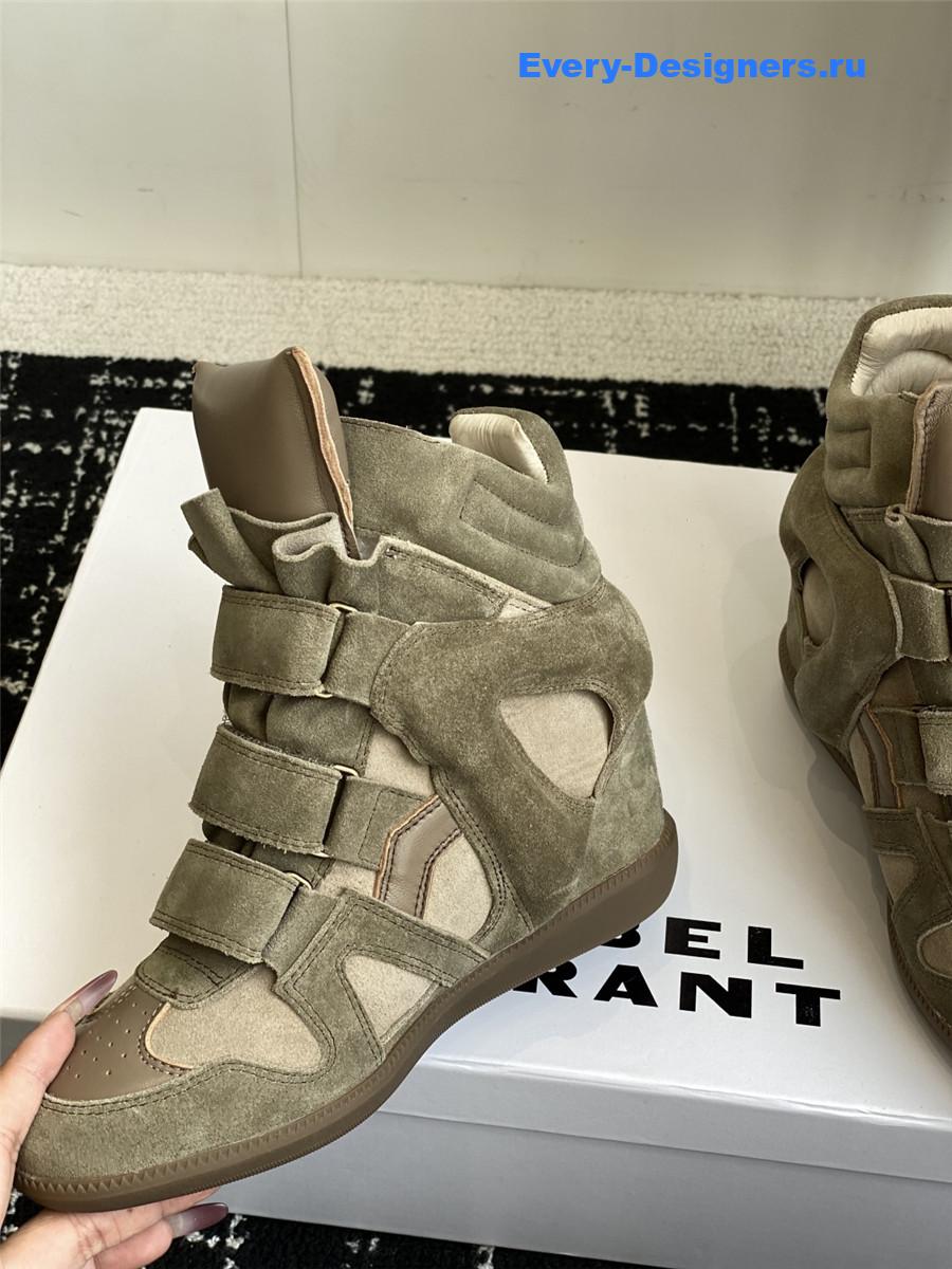Isabel Marant Bekett Green Leather Sneakers