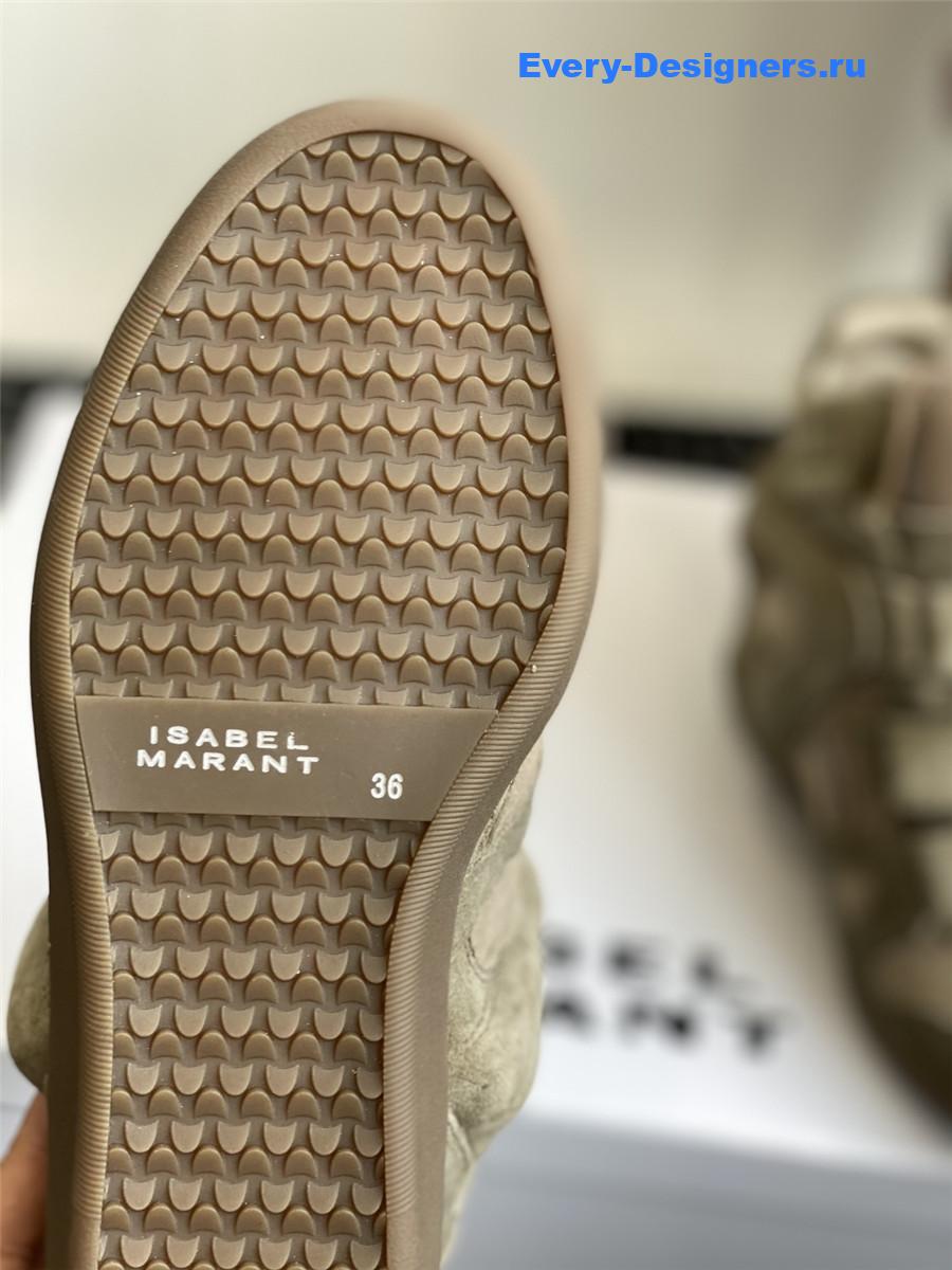 Isabel Marant Bekett Green Leather Sneakers