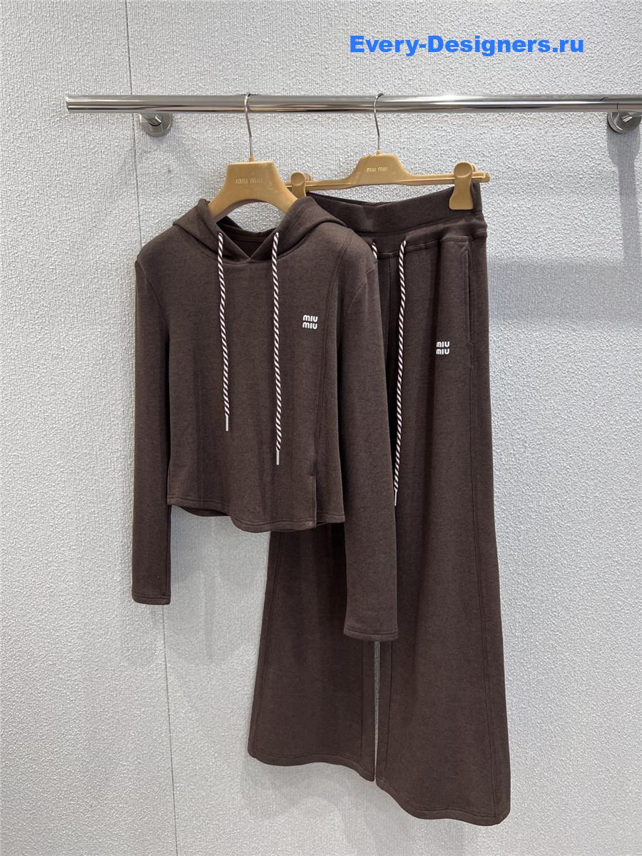 Miu Miu Hoodie Wide-Leg Pants Set