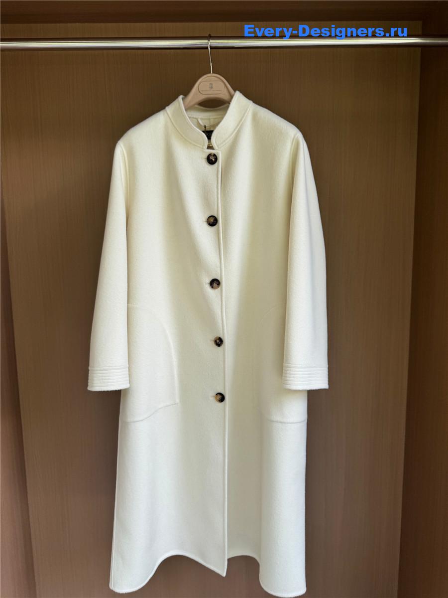 L0r0 P1ana stand collar cashmere beige long coat