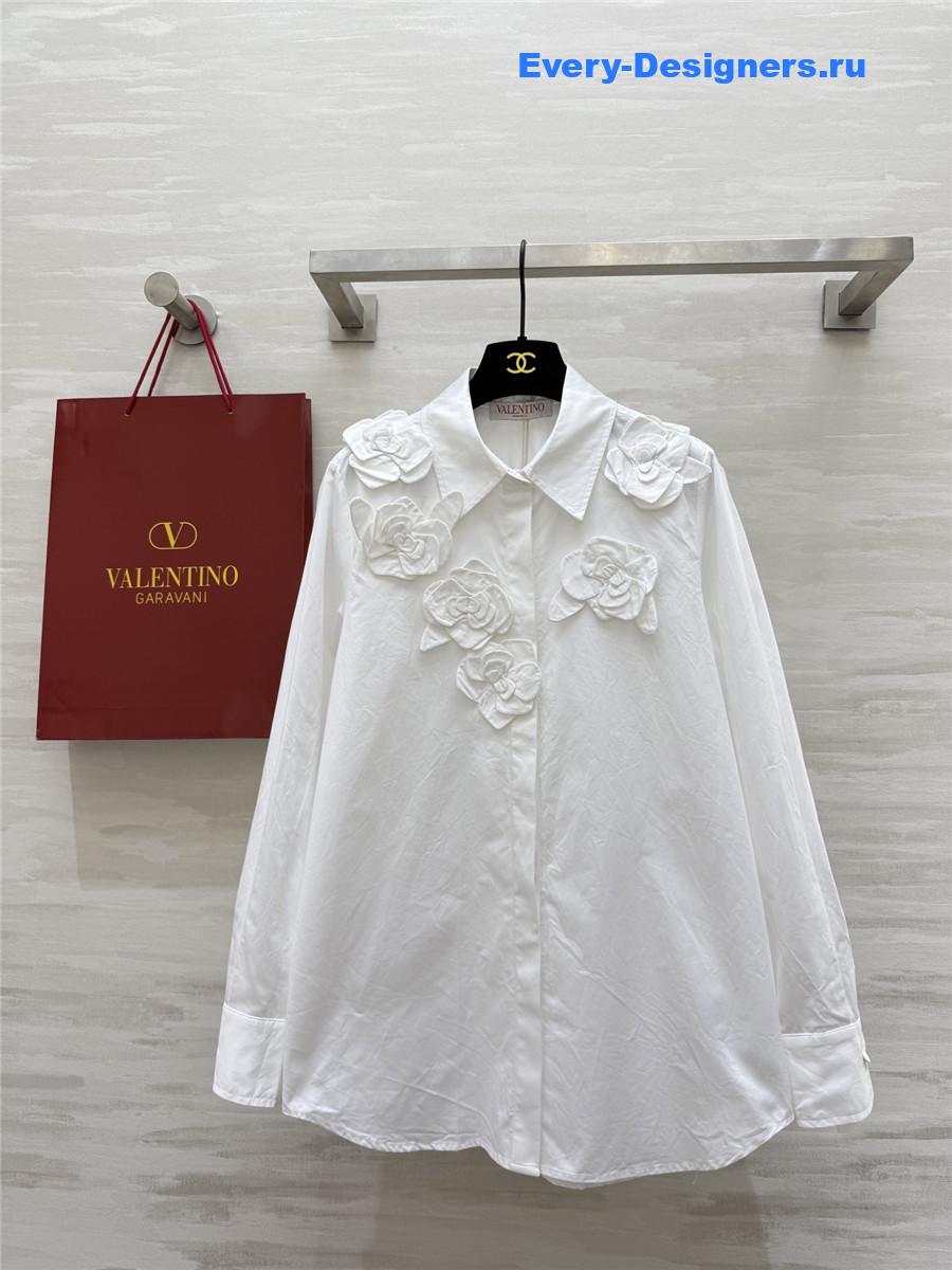 Va1e*ntin0 garavani embroidered compact poplin shirt