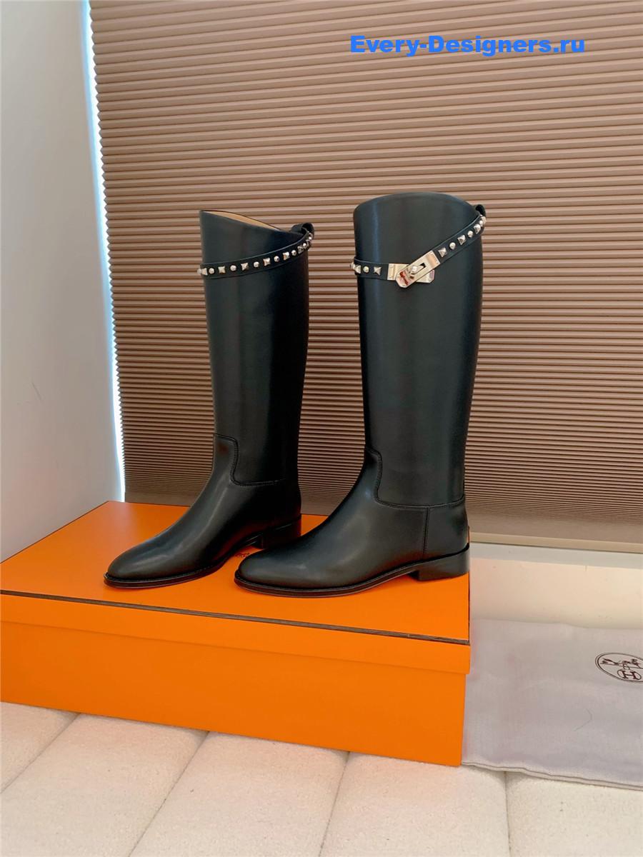 H**me5 kelly buckle black jumping boot